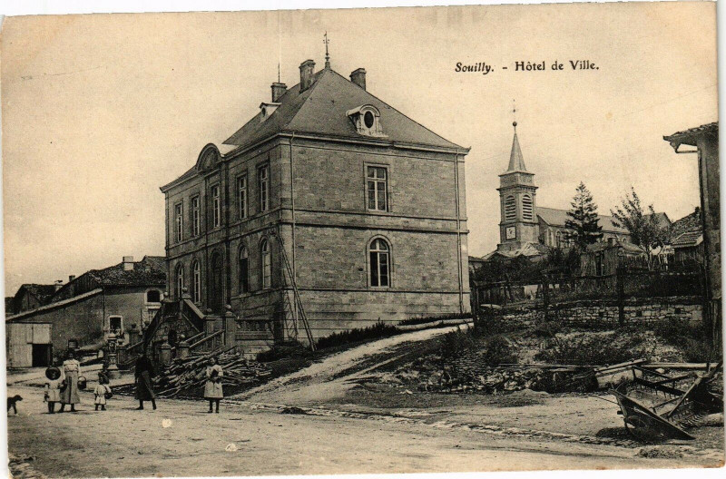 Carte postale ancienne Souilly - Hotel de Ville à Souilly