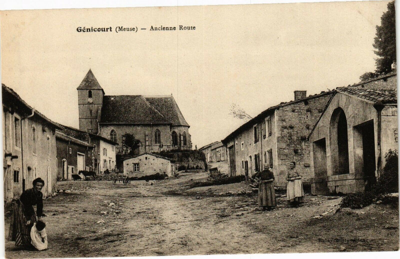 Carte postale ancienne Génicourt (Meuse) - Ancienne Route