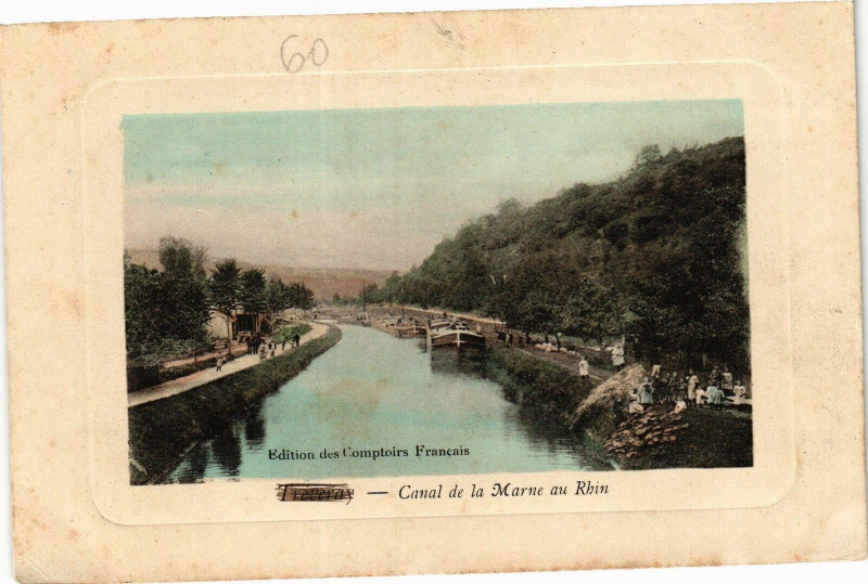 Carte postale ancienne Treveray - Canal de la Marne au Rhin à Tréveray