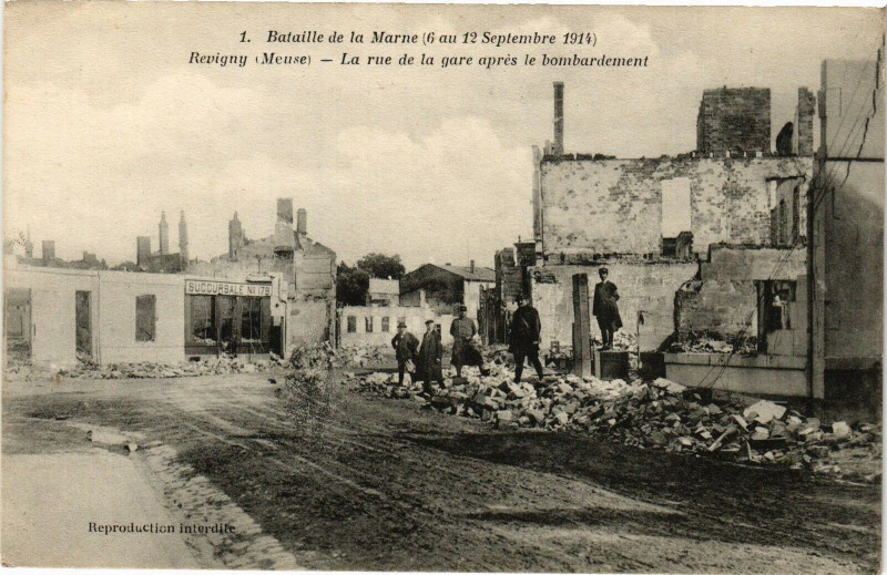 Carte postale ancienne Bataille de la Marne (6 au 12 Septembre 1914) Revigny (Meuse) -...