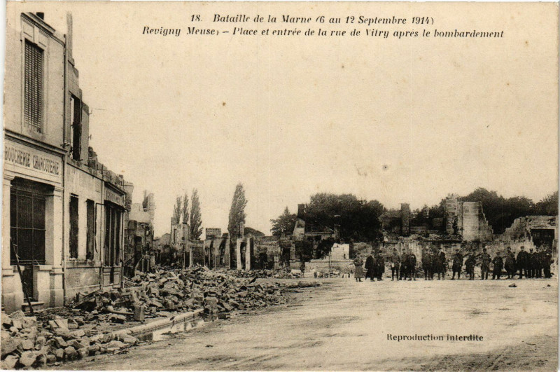 Carte postale ancienne Bataille de la Marne (6 au 12 Septembre 1914) Revigny Meuse -...
