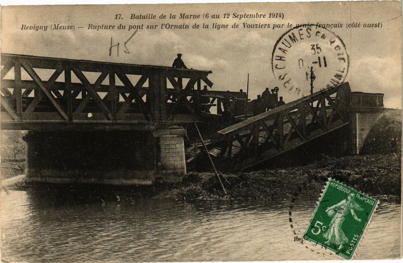 Carte postale ancienne Bataille de la Marne (6 au 12 Septembre 1914) Revigny(Meuse) -...
