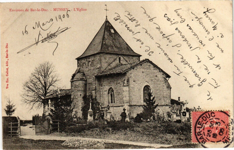 Carte postale ancienne Environs de Bar-le-Duc - Mussey - L'Eglise à Bar-le-Duc