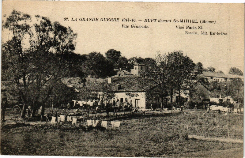 Carte postale ancienne La Grande Guerre 1914-16 -Rupt devant Saint-Mihiel(Meuse) Vue générale à Rupt-devant-Saint-Mihiel
