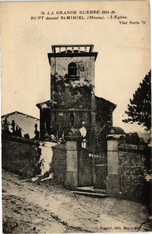 Carte postale ancienne La Grande Guerre 1914-16 Rupt devant Saint-Mihiel (Meuse) -L'Eglise à Saint-Mihiel