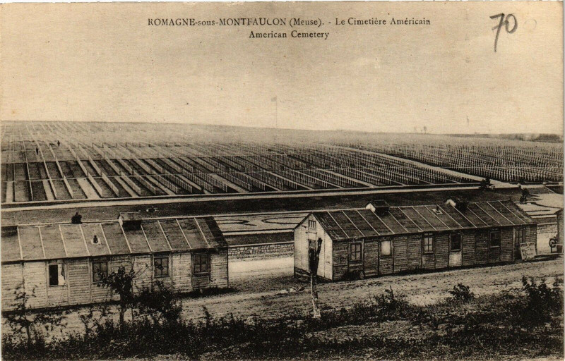 Carte postale ancienne Romagne-sous-Montfaucon (Meuse) Le Cimetiére Américain à Romagne-sous-Montfaucon