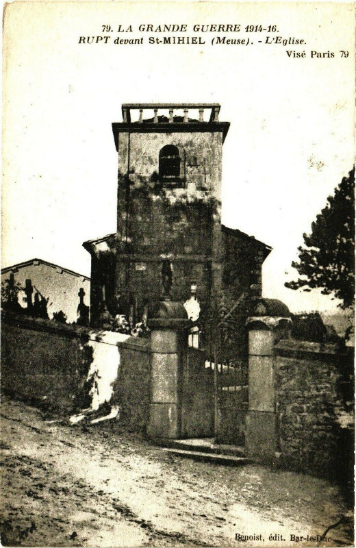 Carte postale ancienne La Grande Guerre 1914-16 Rupt devant Saint-Mihiel (Meuse) -L'Eglise à Saint-Mihiel