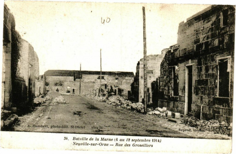 Carte postale ancienne Bataille de la Marne (6 au 12 septembre 1914) Neuville-sur-Orne... à Euville