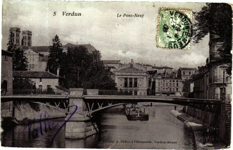 Carte postale ancienne Verdun - Le Pont-Neuf à Verdun
