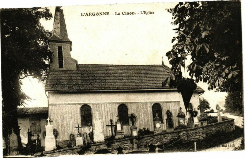 Carte postale ancienne L'Argonne - Le Claen - L'Eglise
