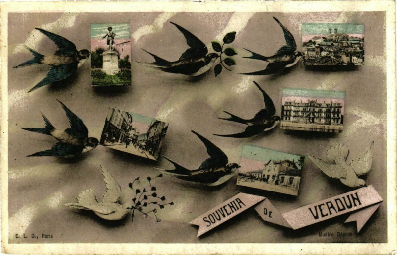 Carte postale ancienne Souvenir de Verdun à Verdun