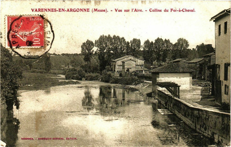 Carte postale ancienne Varenesse-En-Argonne (Meuse) -Vue sur l'Aire - Colline du Fer....