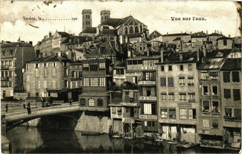Carte postale ancienne Verdun, le ........190..  Vue sur l'au à Verdun