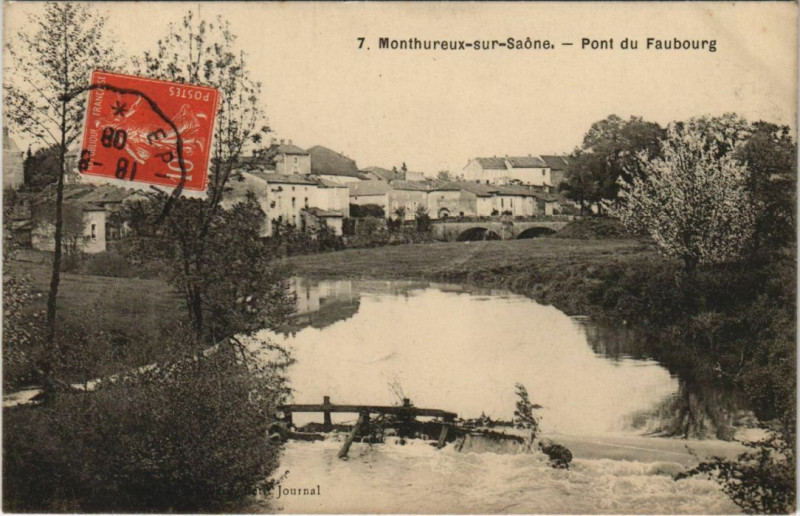 Carte postale ancienne Monthureux-sur-Saone Pont du Faubourg à Monthureux-sur-Saône