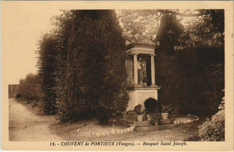 Carte postale ancienne Couvent de Portieux Bosquet Saint-Joseph à Portieux