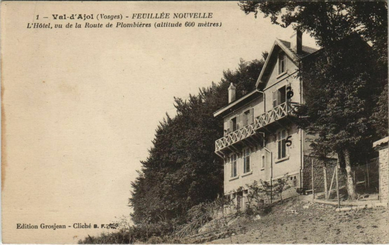 Carte postale ancienne Val-d'Ajol Feuillée nouvelles Hotel