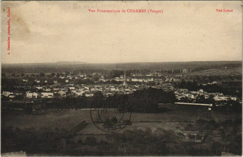 Carte postale ancienne Vue Panoramique de Charmes à Charmes