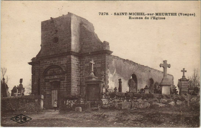 Carte postale ancienne Saint-Michel-sur-Meurthe Ruines de L'Eglise à Saint-Michel-sur-Meurthe