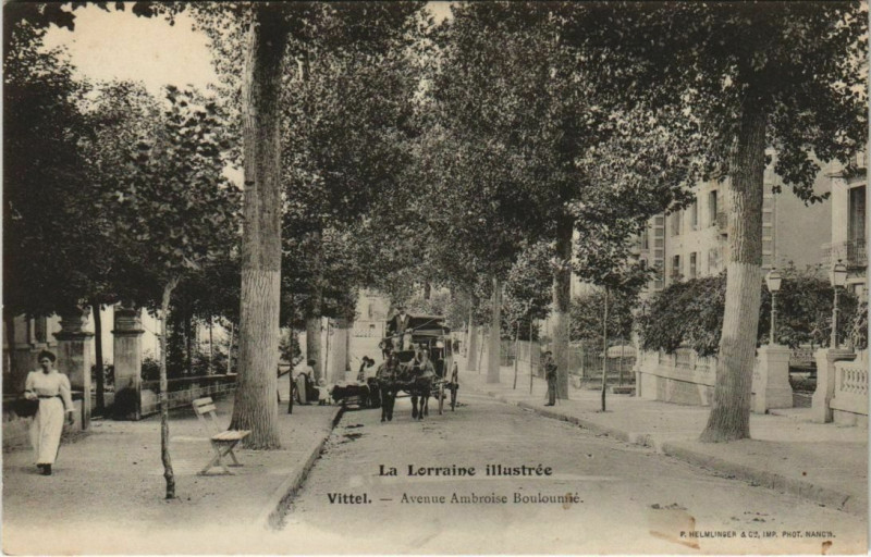 Carte postale ancienne Le Lorraine Illustrée Vittel Avenue Ambrosie Boulounne à Vittel