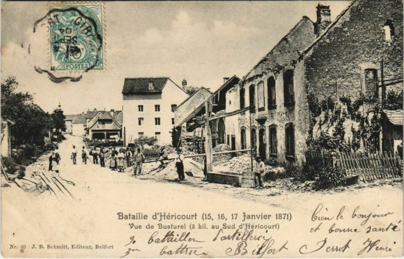 Carte postale ancienne Bataille d'Hericourt Vue de Busturel