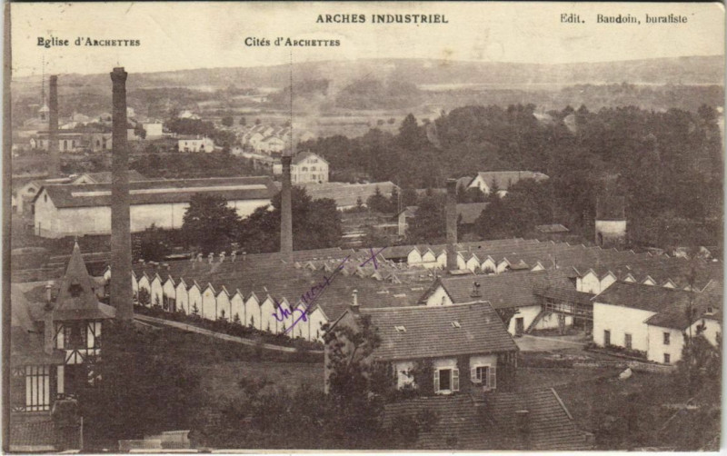 Carte postale ancienne Arches Industriel Cites d'Archettes à Arches