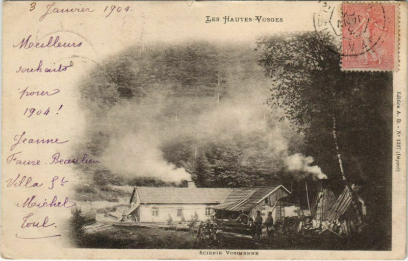 Carte postale ancienne Scierie Vosgienne