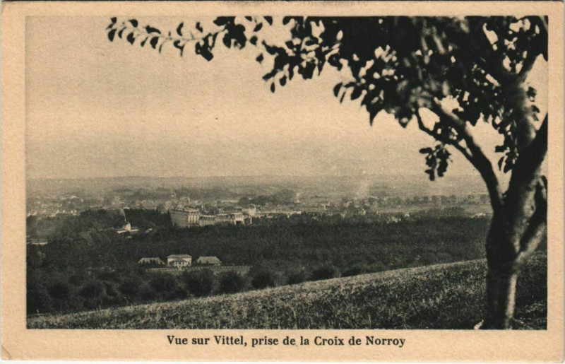 Carte postale ancienne Vue sur Vittel de la Croix de Norroy à Vittel