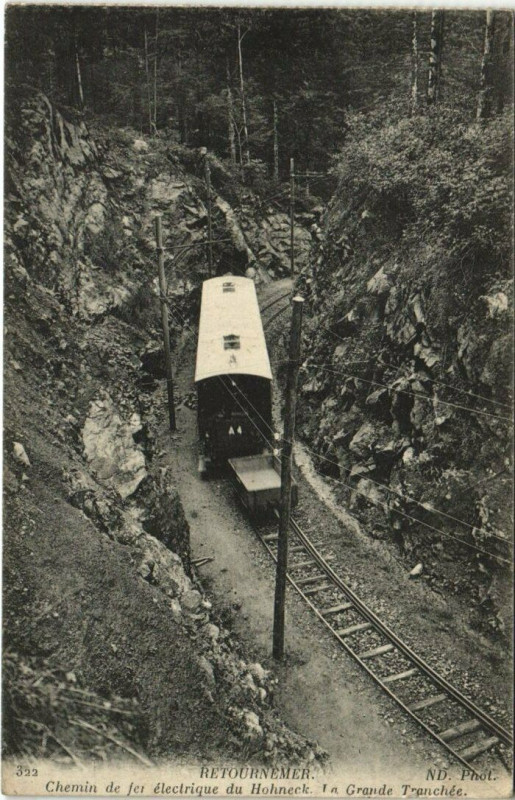 Carte postale ancienne Retournemer Chemin de fer électric du Hohnec La Grande Trenchée à Grand