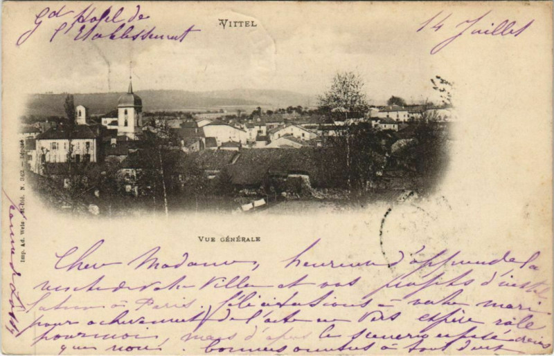 Carte postale ancienne Vittel Vue Generale à Vittel