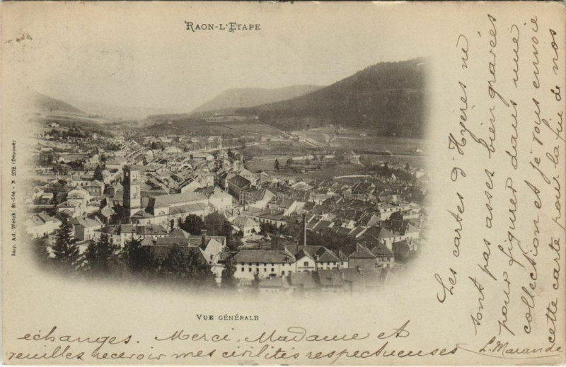Carte postale ancienne Raon-le-Etape Vue Generale