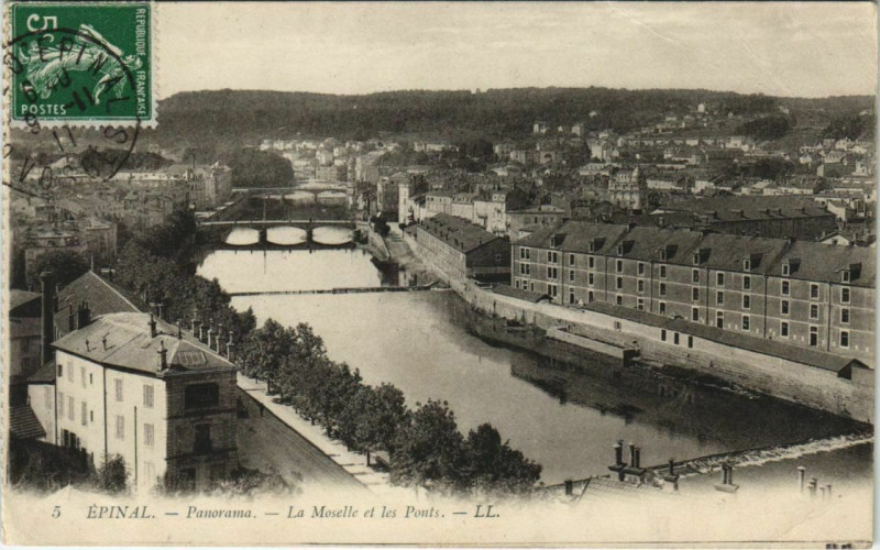 Carte postale ancienne Epinal Panorama à Épinal