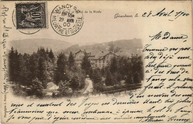 Carte postale ancienne Gerardmer Grand Hotel à Gérardmer