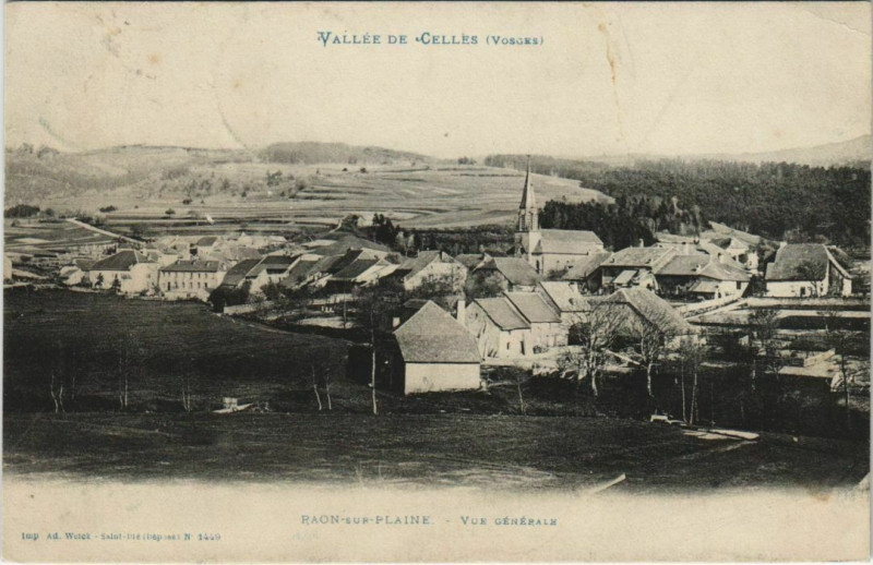 Carte postale ancienne Vue Générale à Raon-sur-Plaine