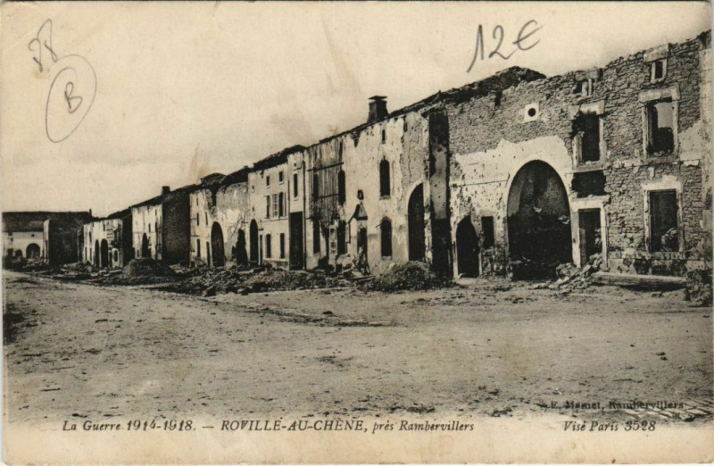 Carte postale ancienne Roville-aux-Chene Ruines