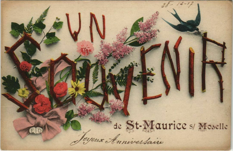 Carte postale ancienne Un souvenir - de Saint-Maurice