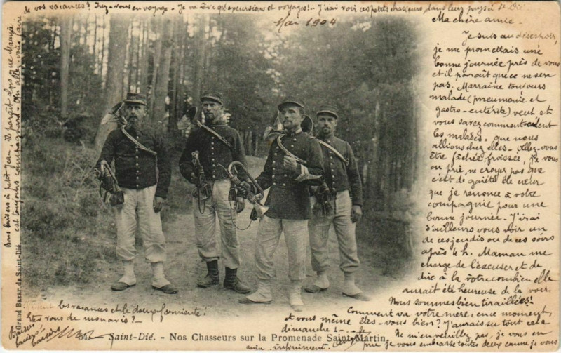 Carte postale ancienne Saint-Die - Nos chasseurs