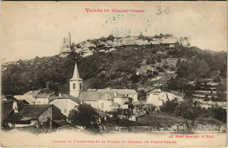 Carte postale ancienne Valléee de celles Village de Pierre-Percee