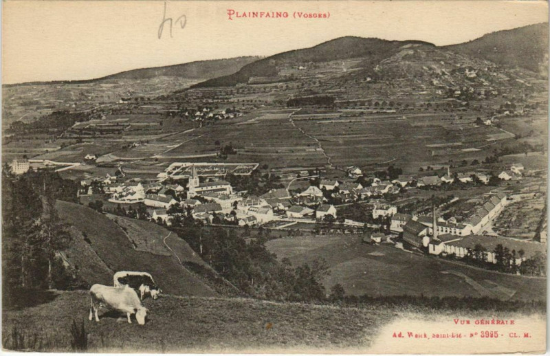 Carte postale ancienne Plainfaing - Vue générale à Plainfaing
