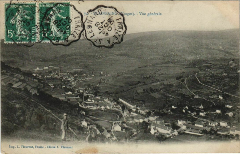 Carte postale ancienne Plainfaing - Vue générale à Plainfaing