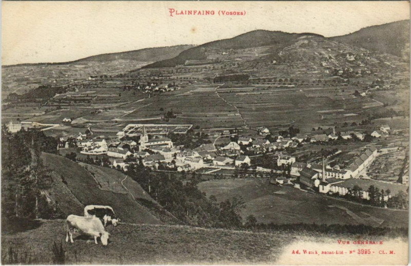 Carte postale ancienne Plainfaing - Vue générale à Plainfaing