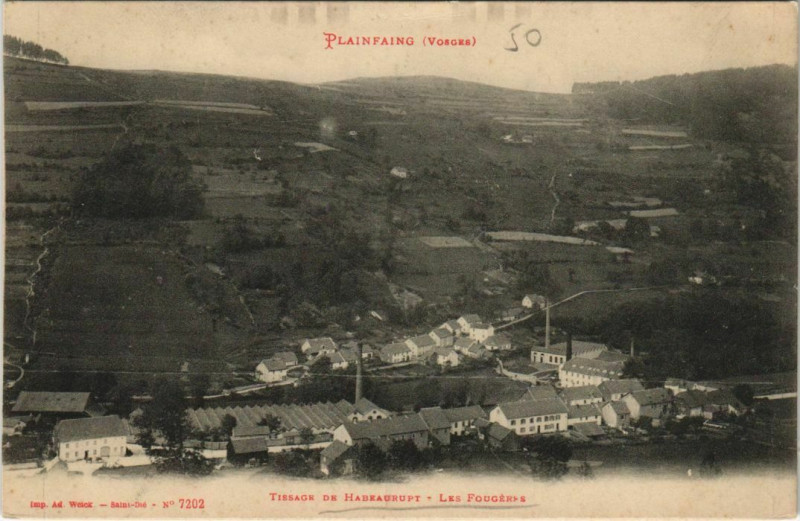 Carte postale ancienne Plainfaing - Tissage de habeaurupt à Plainfaing