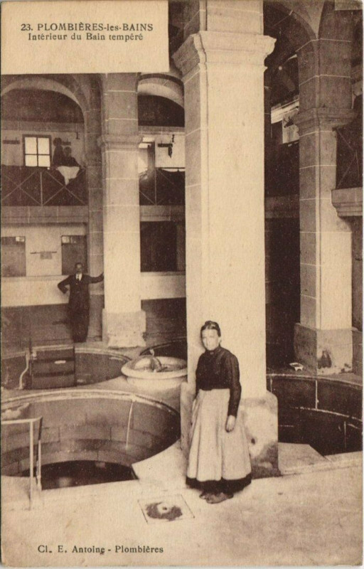 Carte postale ancienne Plombieres - Intérieur du Bain tempéré