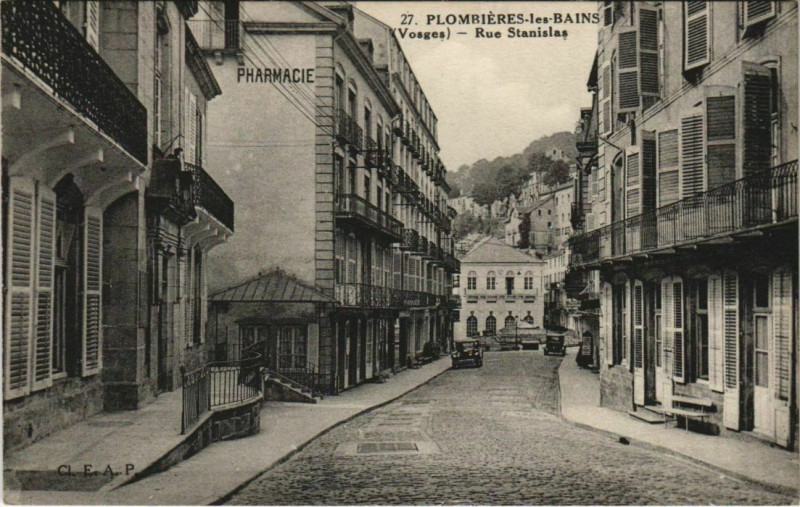 Carte postale ancienne Plombieres - Rue Stanislas