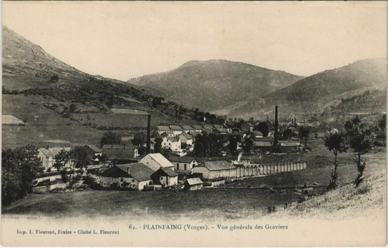 Carte postale ancienne Plainfaing - Vue générale des graviers à Plainfaing