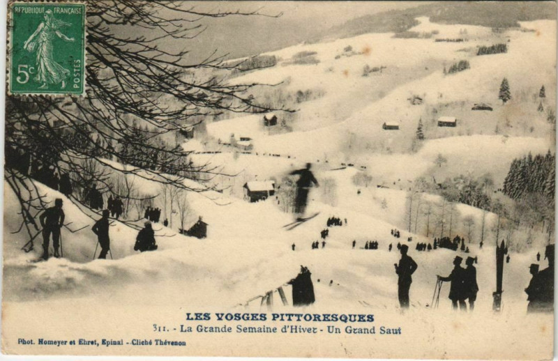 Carte postale ancienne Grande Semaine d'Hiver Un Grand Saut à Grand