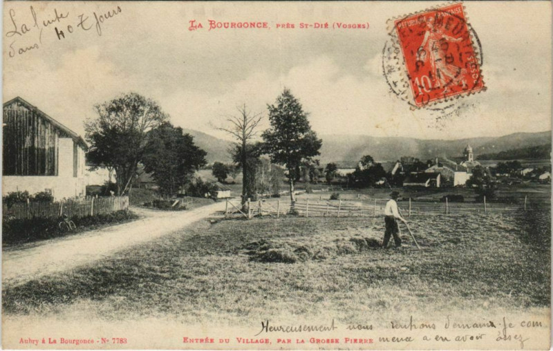 Carte postale ancienne La bourgonce Entrée du Villa par la Grosse Pierre à La Bourgonce