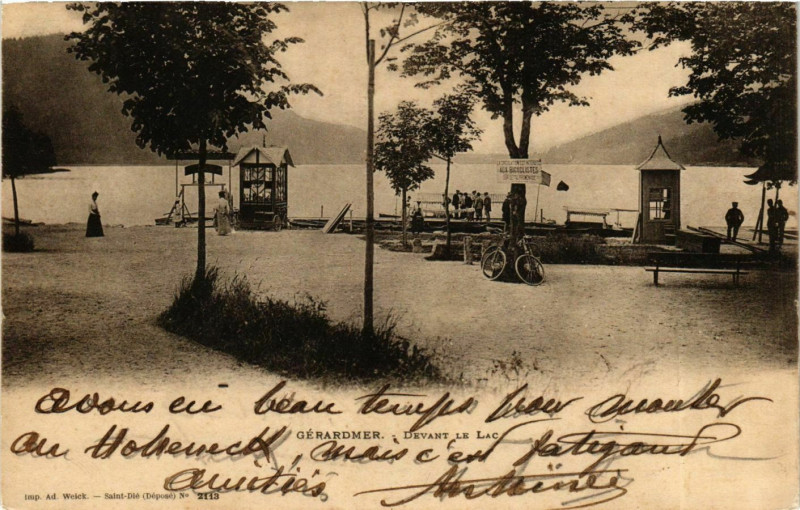Carte postale ancienne Lorraine Vosges Gerardmer Devant le Lac à Gérardmer
