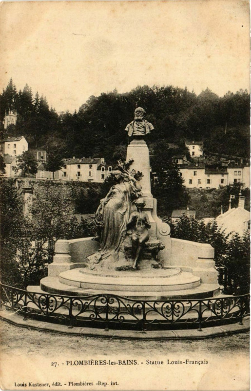 Carte postale ancienne Plombieres-les-Bains Statue Louis-Francais à Plombières-les-Bains