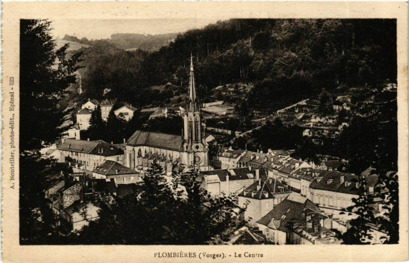 Carte postale ancienne Lorraine Vosges Plombieres Le Centre