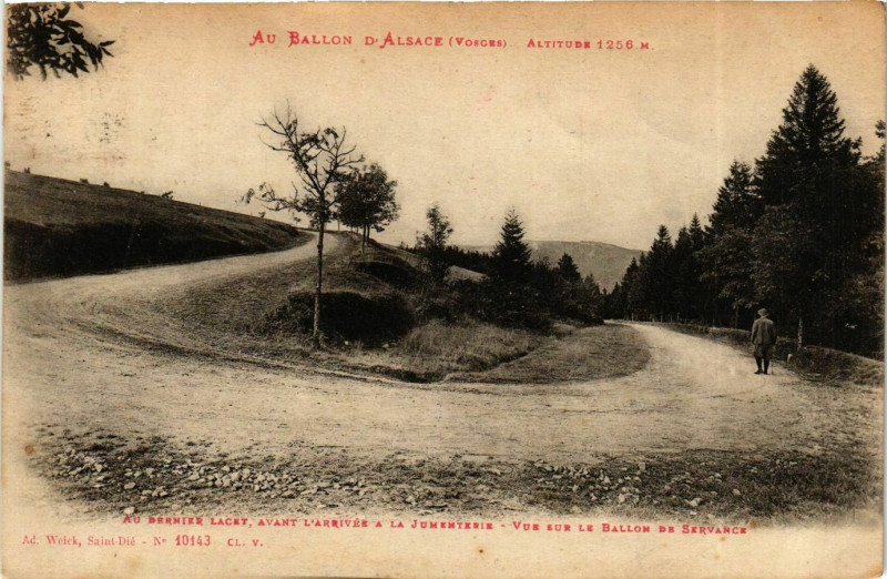 Carte postale ancienne Lorraine Vosges Au ballon d'Alsace